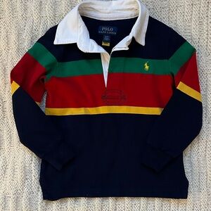 Polo by Ralph Lauren Kids' Striped Rugby Shirt - Red, Green, Yellow, Blue